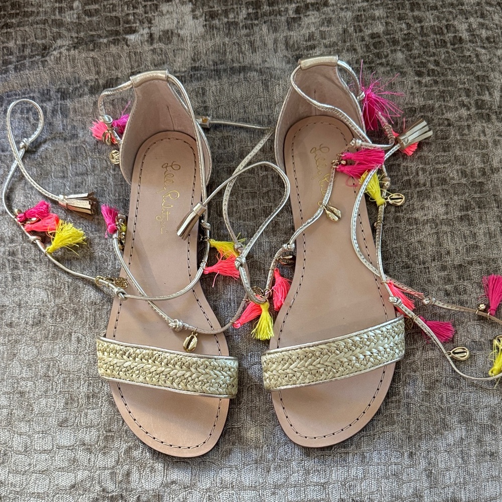 Lilly Pulitzer Willa Tassel Sandal - NIB - size 6.5